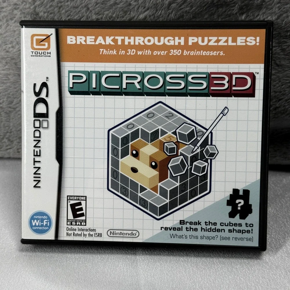 Nintendo Picross 3D Video Game Multi Puzzle CIB DS Logic Brainteaser